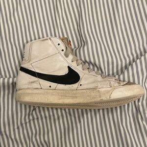 Nike White and Black High-Top Sneakers